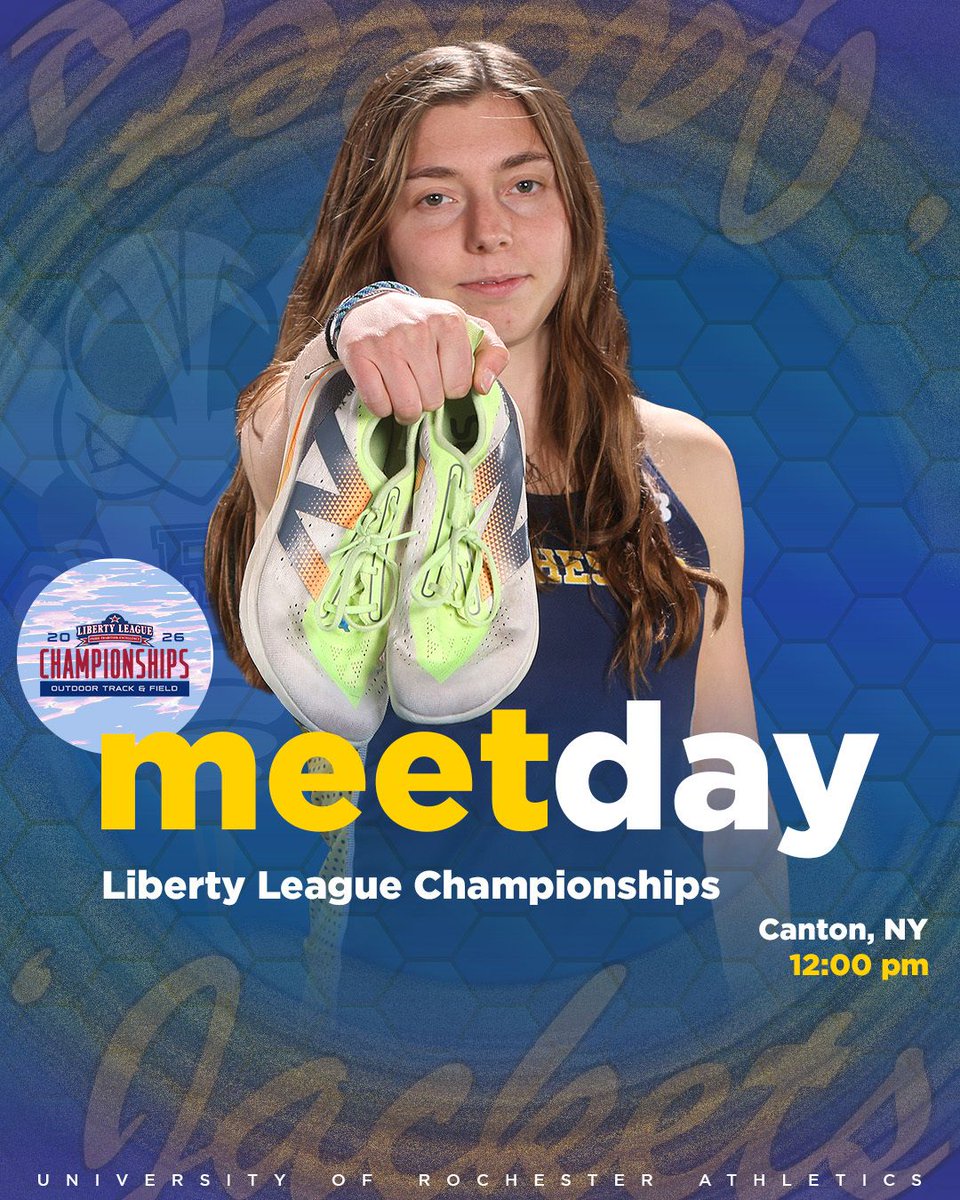 UofRathletics's tweet image. 🏃‍♀️‍➡️  IT'S LL MEETDAY‼️ 🏃‍♂️ 

@RochesterTFXC kicks off Day 1️⃣ of the 2026 @llathletics Outdoor Track &amp;amp; Field Championships!!!!

⌚: 12:00 p.m.
📍: Canton, NY
📊: buff.ly/oh3a3fT 
📺️: buff.ly/NeR5dYt

#GoJackets