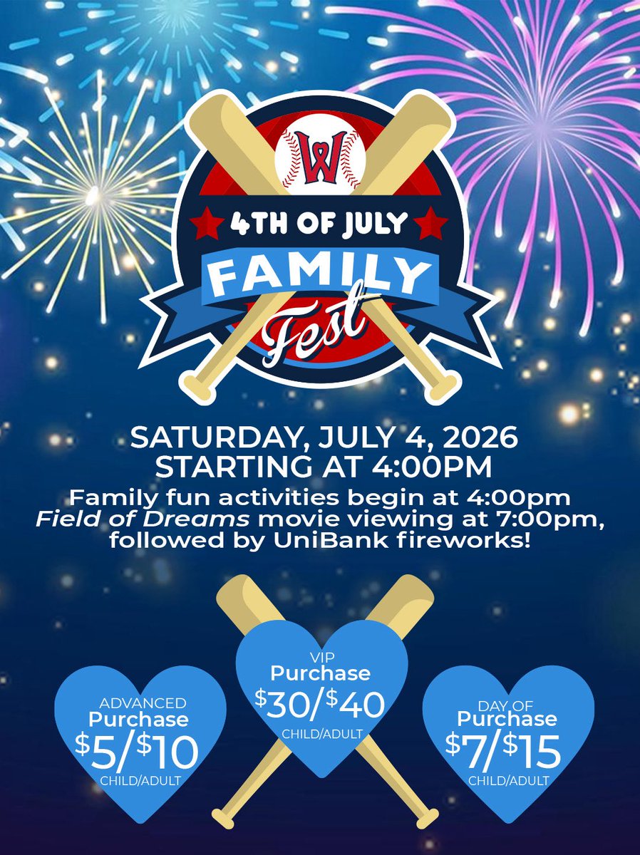 PolarPark's tweet photo. Celebrating 250 years of Independence this July 4th - Join us at Polar Park for an evening packed with fun! Stick around for the movie followed by a can’t-miss fireworks show to end the night!
 
🎟️ Get yours now: https://t.co/BZrOVMug3V. https://t.co/db87gduzfe