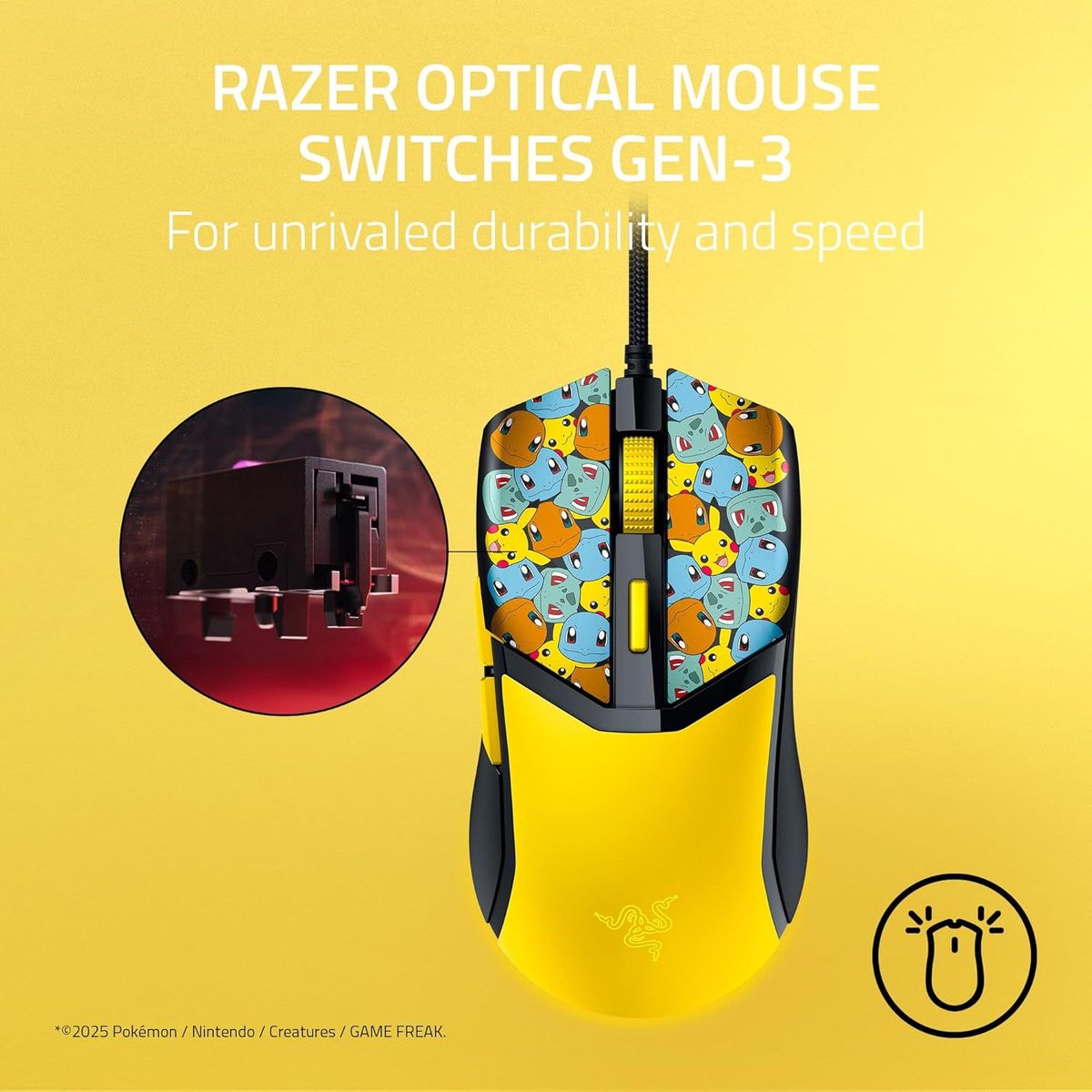 _Geotherma's tweet image. Amazon - Razer Cobra Wired Gaming Mouse: 58g Lightweight - Gen-3 Optical Switches - Chroma RGB Lighting Underglow - Pokemon Edition.

$47.99 - amzn.to/4d6Wy1k Ad

#Pokemon #pcgaming