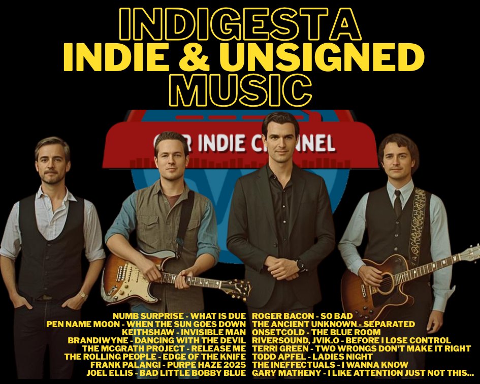 catorwebradio's tweet photo. #NowPlaying #Indigesta
@SurpriseNu72480
@KristenPoulter
@KeithShawMusic
#BrandiWyneBand
@ProjectMcgrath
@TRPofficial
@frankpalangi
#JoelEllis
#RogerBacon
#TheAncientUnknown via @Emma_Scott
#Onsetcold
#riveRSound
#TerriGreen
@ApfelTodd
#TheIneffectuals
@GaryMathMusik https://t.co/JpJVdC54v2