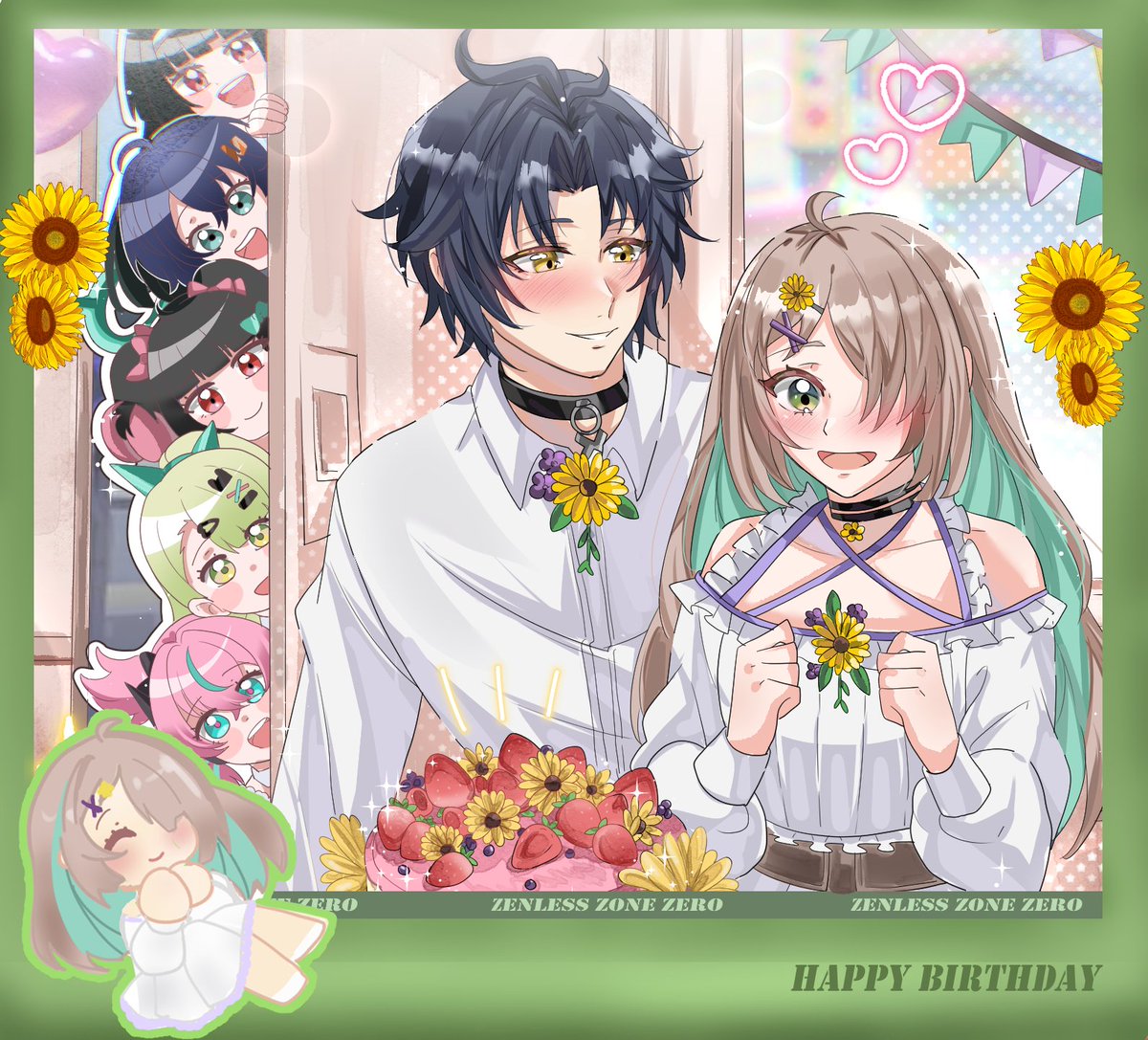 Akikogamingidol's tweet image. Happy Birthday Yumi | Surprise visit

"The cake is so cute! Thank you Harumasa!"
"You're welcome, my sunflower!"
"There they are!" 
"So cute!" 
"I can't wait to see her face!" 
"Let's Surprise her!" 
"On three~"

🎨 @/Kyara_3bimuu 

#yumeship #zzztwt #zzzyume