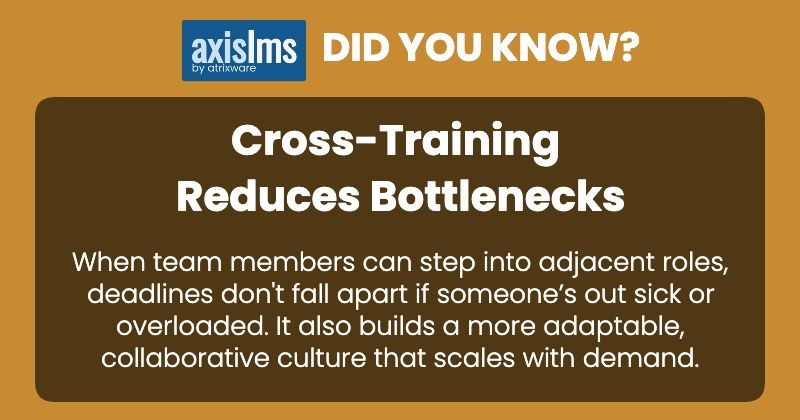 Atrixware's tweet image. Did You Know? When team members can step into adjacent roles, deadlines don't fall apart over a single employee. It also helps scale the company during growth periods. zurl.co/rEbKP  #lms #elearning #atrixware #axislms #hr