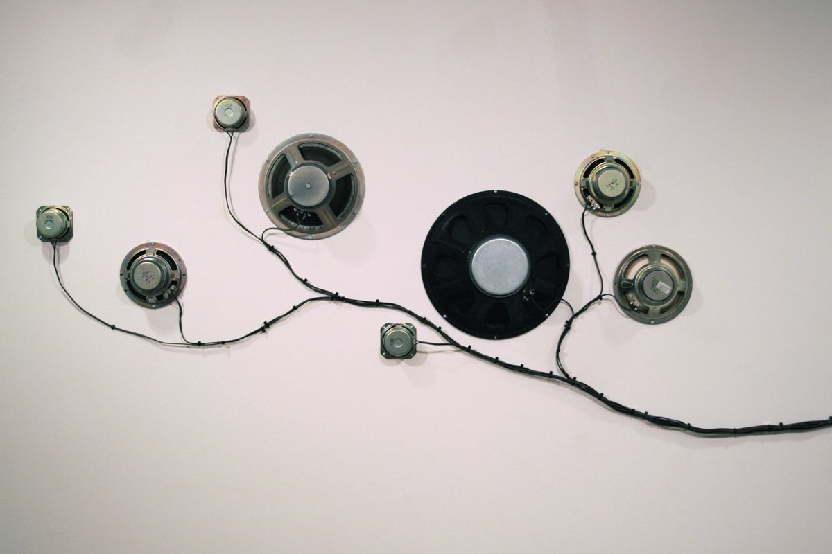 pixelform's tweet image. Fruiting Bodies of High-Voltage Transmission Lines

1. Detail - Breadboarded electronics.
2. Installation Detail - 8 speakers.

phillipstearns.com

#analog #handmadelectronics #speakers #soundsculpture #handmade #phillipstearns