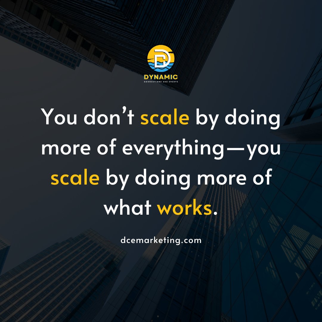 Dynamicconevent's tweet image. Growth comes from clarity, focus, and doubling down on what actually moves the needle. The fastest way to get ahead isn’t adding more noise—it’s cutting what doesn’t serve the goal.

#BusinessGrowth #ScaleSmart #SuccessMindset #GrowthStrategy #Leadership #ResultsDriven