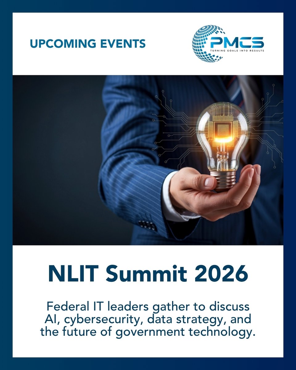 PMCS_llc's tweet photo. Federal technology leaders are gathering this weekend at the NLIT Summit to discuss the future of government IT.

PMCS is excited to follow along with these discussions and the innovations driving the next era of government technology.

#FederalIT #GovTech #NLITSummit https://t.co/UA0eWYl4Cr