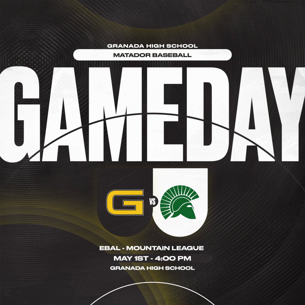 Granada Matador Baseball:
Granada VS De La Salle
Friday May 1st, 2026
First Pitch: 4:00 PM