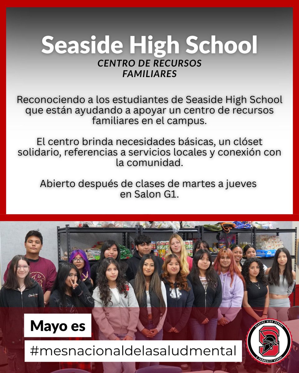 mpusdway's tweet image. Students at Seaside High School know basic needs and mental health go hand in hand. With support from Hugo Solorzano &amp;amp; Carmen Corpus, they’re serving students &amp;amp; families in Seaside. ❤️ 🖤 

Stay tuned for reels on their impact! 

#mpusd #Seaside #nationalmentalhealthmonth