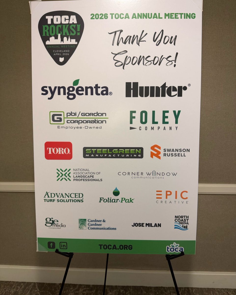 NCoastMedia's tweet photo. Proud to have our North Coast Media team at the Turf and Ornamental Communicators Association (@TOCAorg) Awards yesterday right here in Cleveland.

Congrats to our teams at @landscapemgmt and @Golfdom for bringing home some great awards. 🏆

Thanks for a fantastic event! https://t.co/YhzSUILCr5