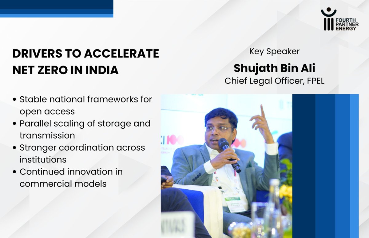 4PEL_Energy's tweet image. Our Chief Legal Officer, Shujath Bin Ali, recently participated in a panel discussion at the @ficci_india  #NetZero Forum, exploring a critical shift in India’s #energylandscape: the differentiator is no longer just the "pathway," but the speed and discipline of implementation.