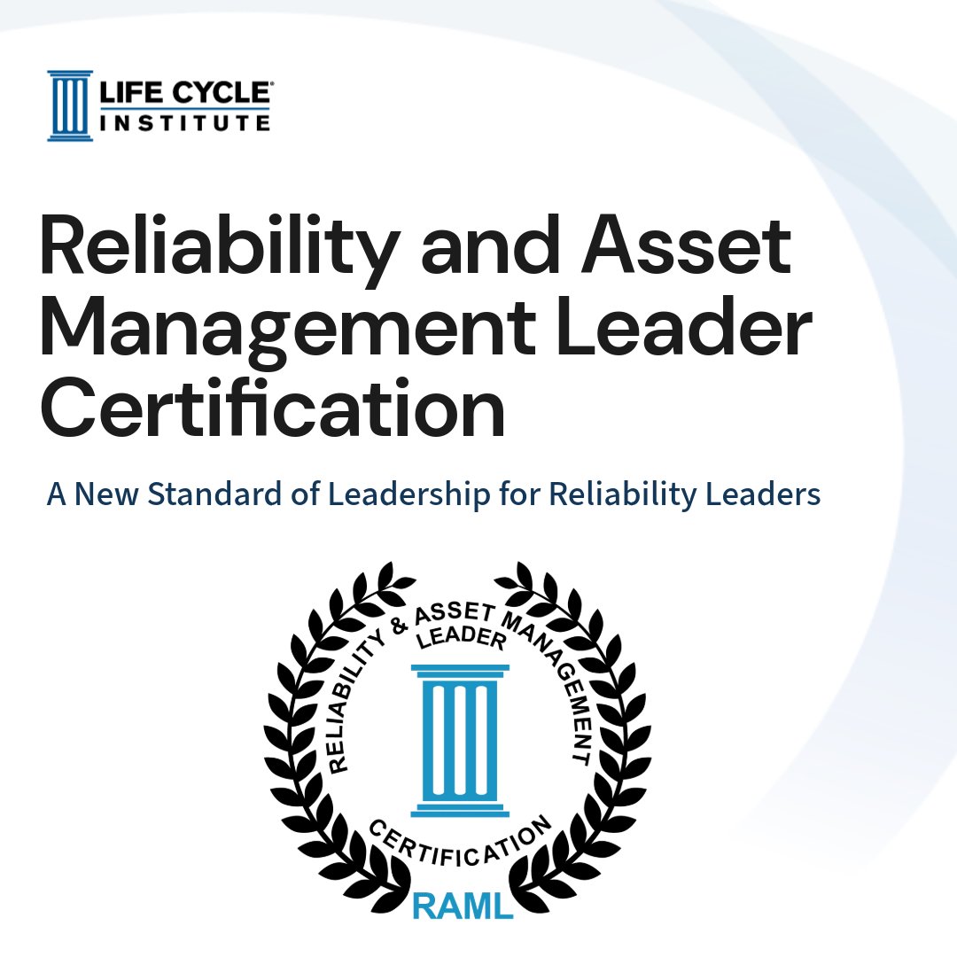 LCE_Today's tweet image. Great reliability programs are led, not left to chance.
RAML Certification | June 9–11 | Charleston, SC
 Learn. Apply. Lead real change.
3 sessions that lead to real impact.
Register: okt.to/h65iJL
#ReliabilityLeadership #AssetManagement #OperationalExcellence
