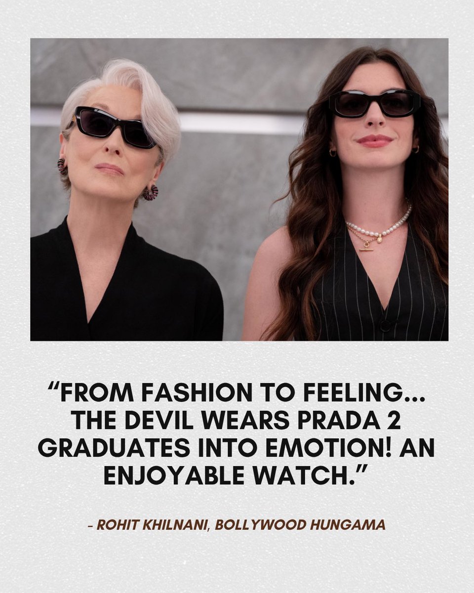 theFCGofficial's tweet image. The Devil Wears Prada 2 currently scores 7/10 on FCGR.

Directed by David Frankel, the movie stars Meryl Streep and Anne Hathaway, Emily Blunt and Stanley Tucci.

The film is currently playing in theatres.

Link to the reviews in thread below.

#reviews #TheDevilWearsPrada2