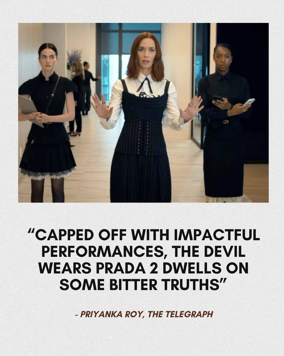 theFCGofficial's tweet image. The Devil Wears Prada 2 currently scores 7/10 on FCGR.

Directed by David Frankel, the movie stars Meryl Streep and Anne Hathaway, Emily Blunt and Stanley Tucci.

The film is currently playing in theatres.

Link to the reviews in thread below.

#reviews #TheDevilWearsPrada2