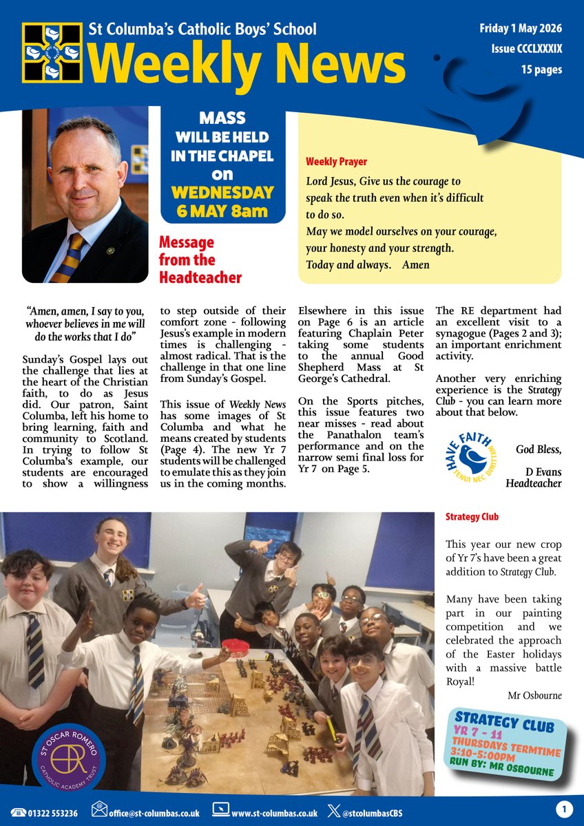 StColumbasCBS's tweet photo. 📚✨Another busy week at St Columba’s! Yr 10 explored Judaism on an inspiring synagogue trip ✡️,Yr 7 shone in a St Columba art competition 🎨👏, and our footballers battled to a proud semi‑final finish ⚽💪. Plus—Panathlon teamwork &amp; inclusion 🙌🏅
More 👉 https://t.co/Hu5Kw76vUP https://t.co/7iEjC8aRTO