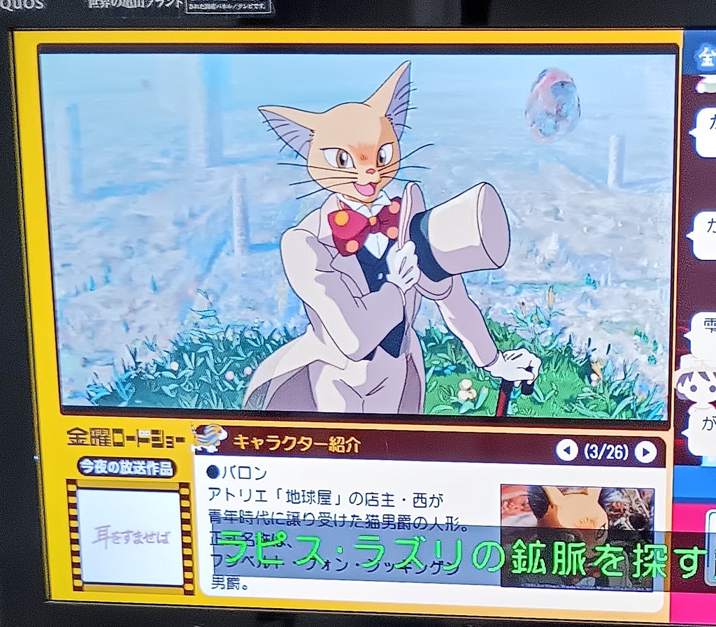 こんばんは、金曜ロードショーの #耳をすませば を見ますよ📺😺👂 猫