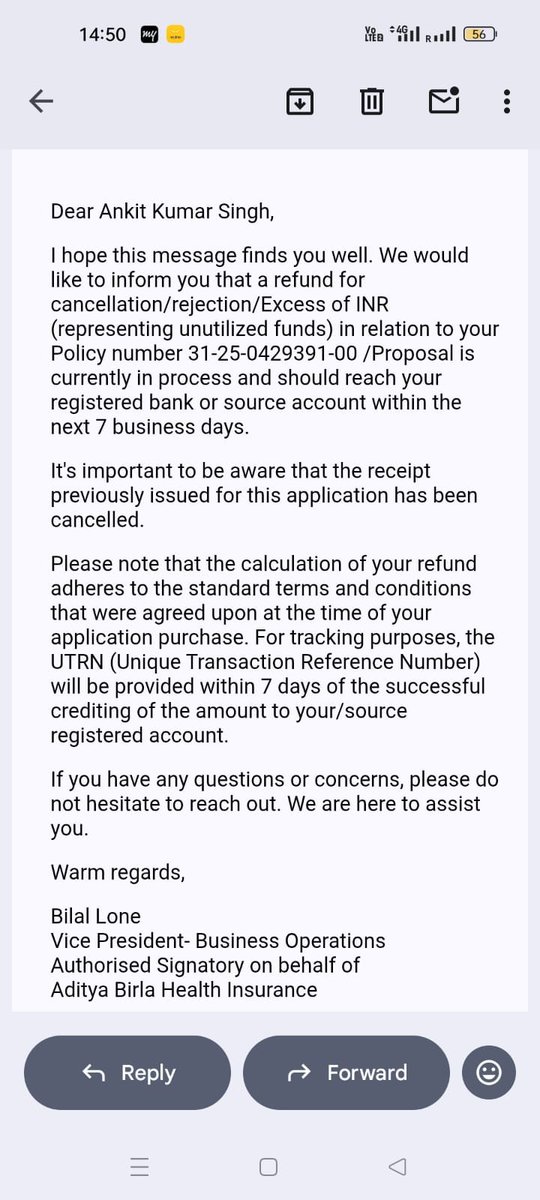 MishraDiya97852's tweet image. @policybazaar &amp;amp; @AdityaBirlaGrp cheated my colleague Ankit Kumar Singh. After disclosing Diabetes at the time of purchase (confirmed by RM Hasmukh), a ₹1.85L ICU claim was rejected for "non-disclosure." Now they are forcing a refund to escape their liability. #InsuranceFraud