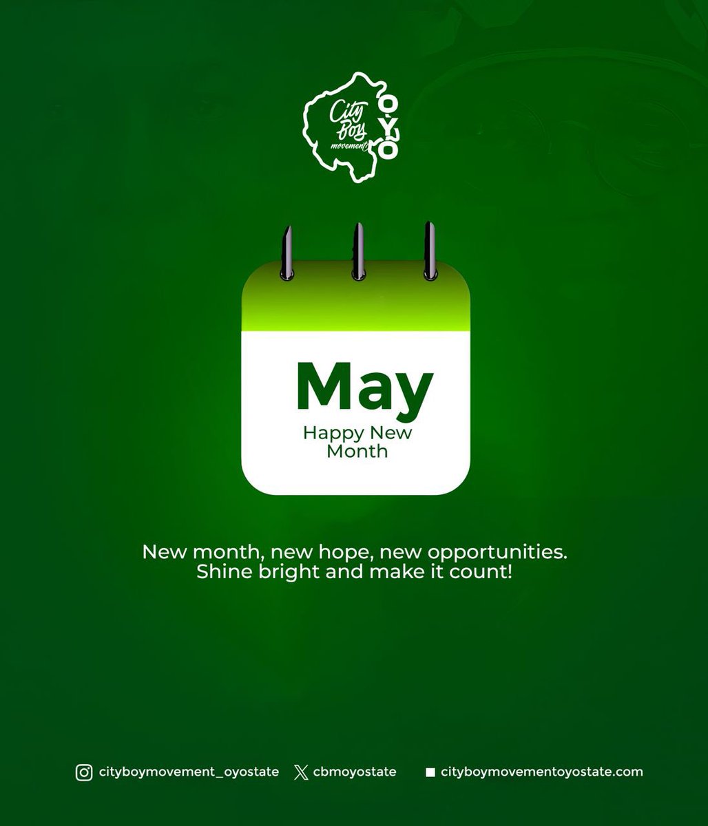 CBMOyoState's tweet photo. As a new month begins, may it bring renewed hope, fresh opportunities, and greater reward for every honest effort.

Happy New Month from City Boy Movement, Oyo State. https://t.co/Z8Dlw80SxM