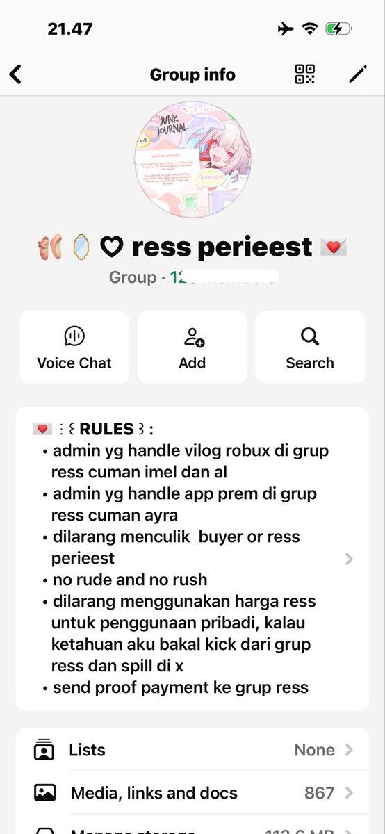 periiest's tweet photo. udah coba aku tegur baik” tapi ternyata ngga di gubris sama sekali, di grup ress perieest juga udah ada rules nya yang ketahuan pasti bakal aku spill di x. https://t.co/aZ31DcwdEN