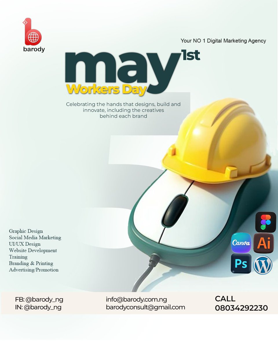 barody_NG's tweet image. Happy Workers Day, Celebrating the hands that designs, build and innovate 💡and the creatives behind each brand.

#brand