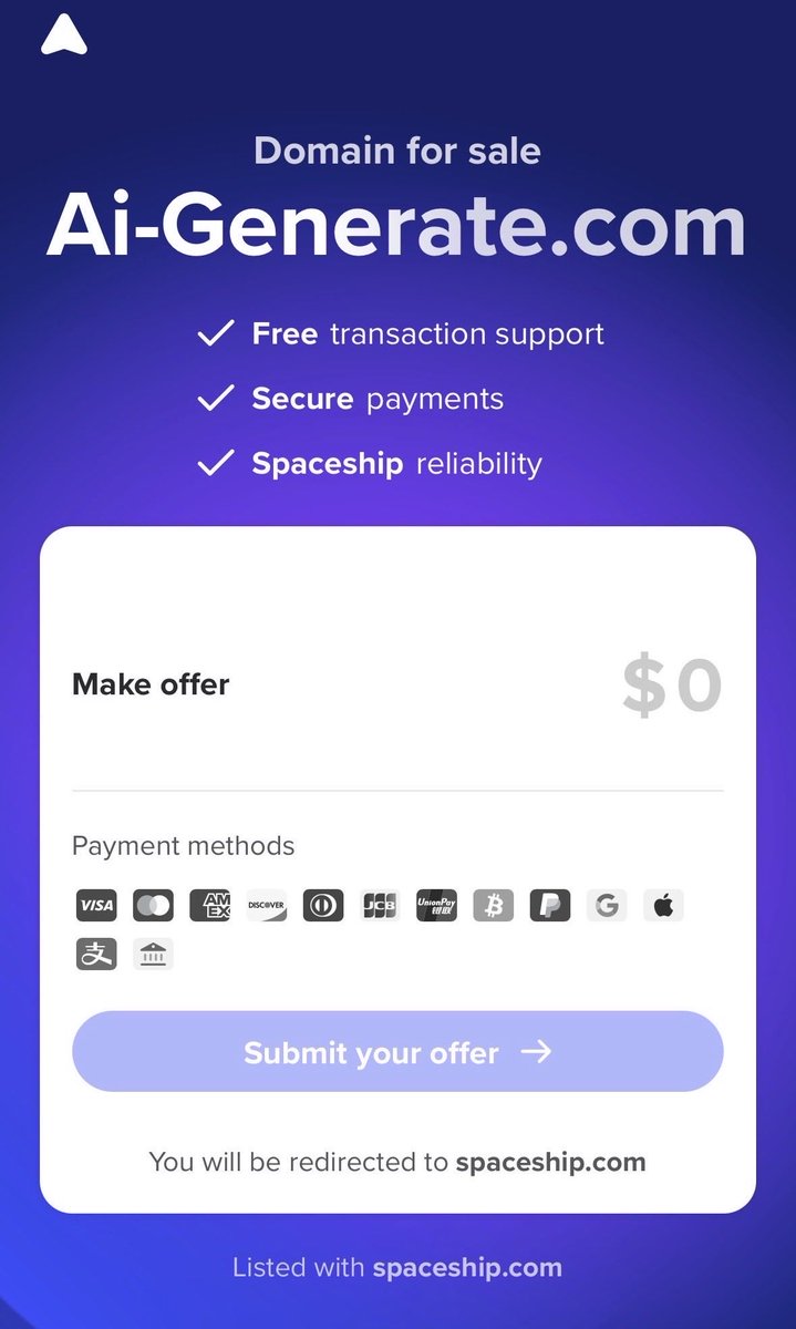 WollyAi's tweet image. Ai-Generate.com is for sale 🚀

A premium AI domain built for the future of generative tools, automation, content creation, SaaS, and AI agents.

Short, powerful, and brand-ready.

DM offers.

#AI #Domains #DomainForSale #ArtificialIntelligence #Startups