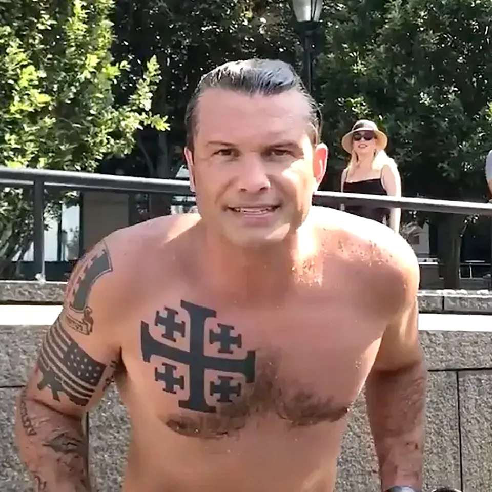ReviewsPossum's tweet image. The same people who called Pete Hegseth's Jerusalem Cross tattoo a "Nazi symbol" switched gears real quick when people found out about Graham Platner's Totenkopf tattoo.