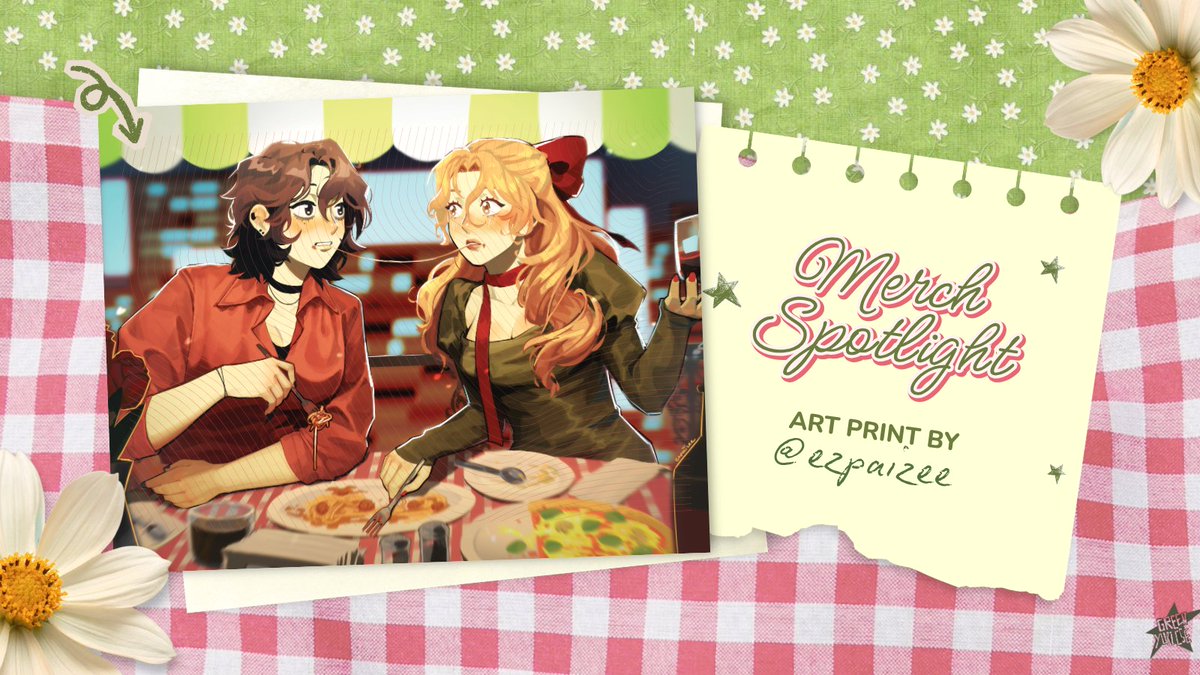 greenyuricse's tweet photo. 🖼️ MERCH SPOTLIGHT

Reservation for two, your table's ready! 🍝

The food looks so good in this art print by @ezpaizee  that you can't help but want to share a bite with your date!

#TGSWIIWAGAA #MitsuAya #LoveEncore https://t.co/LfcBPOt8hA