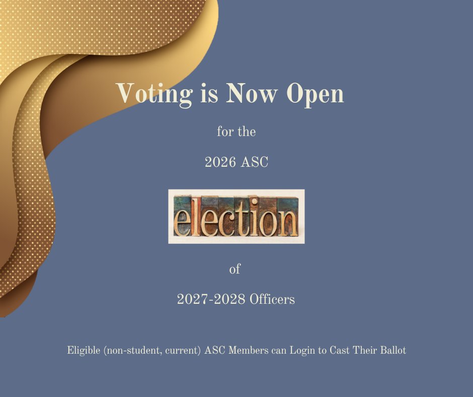 ASCRM41's tweet photo. Voting has opened for the 2026 Election.  Members should check their email for instructions. https://t.co/RW5QiPzSuC