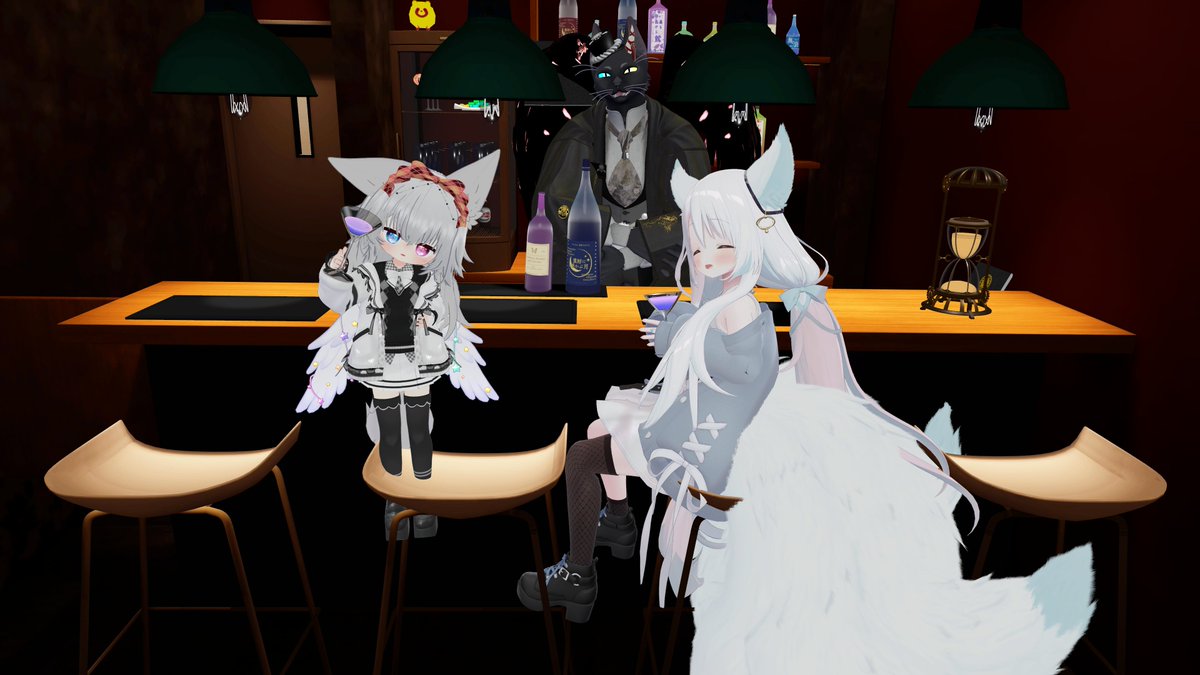 Bar_undo_VRC's tweet photo. 本日の営業を終了致しました～

久しぶりの営業いかがでしたか？
新人二人も頑張ってくれていてうれしいです！
さぁ！頑張ってお引越し開始だ！

お代は今宵の夢一つ 後ほど回収に参ります。

#Bar_undo #VRChat https://t.co/7wOlIrGxNm