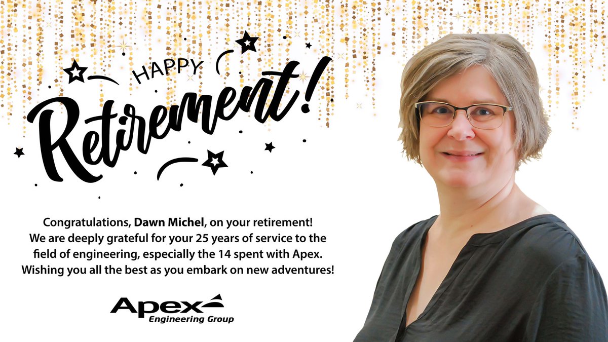 ApexEngGroup's tweet photo. Congrats on your retirement, Dawn! https://t.co/1K0xLbTBGk