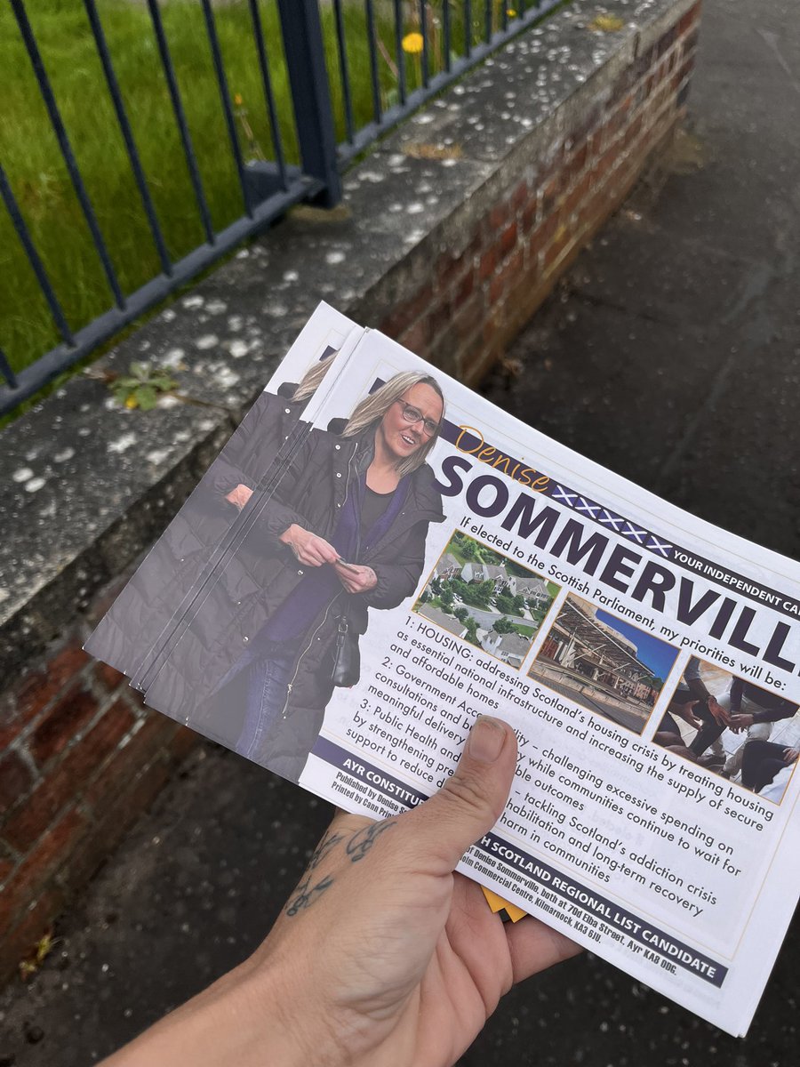 IndyDenise26's tweet image. Out campaigning today across Ayr—on the doors, listening, and standing up for our community.

This campaign is about real people, real voices, and real change. If you see me out, come say hello.

#Ayr #VoteLocal #CommunityFirst #ScottishElection #IndependentCandidate