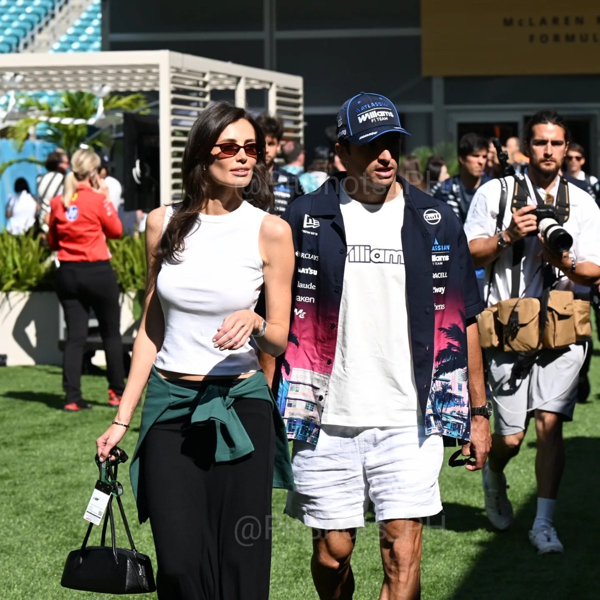 carlos and rebe arriving for sprint quali day 💙
