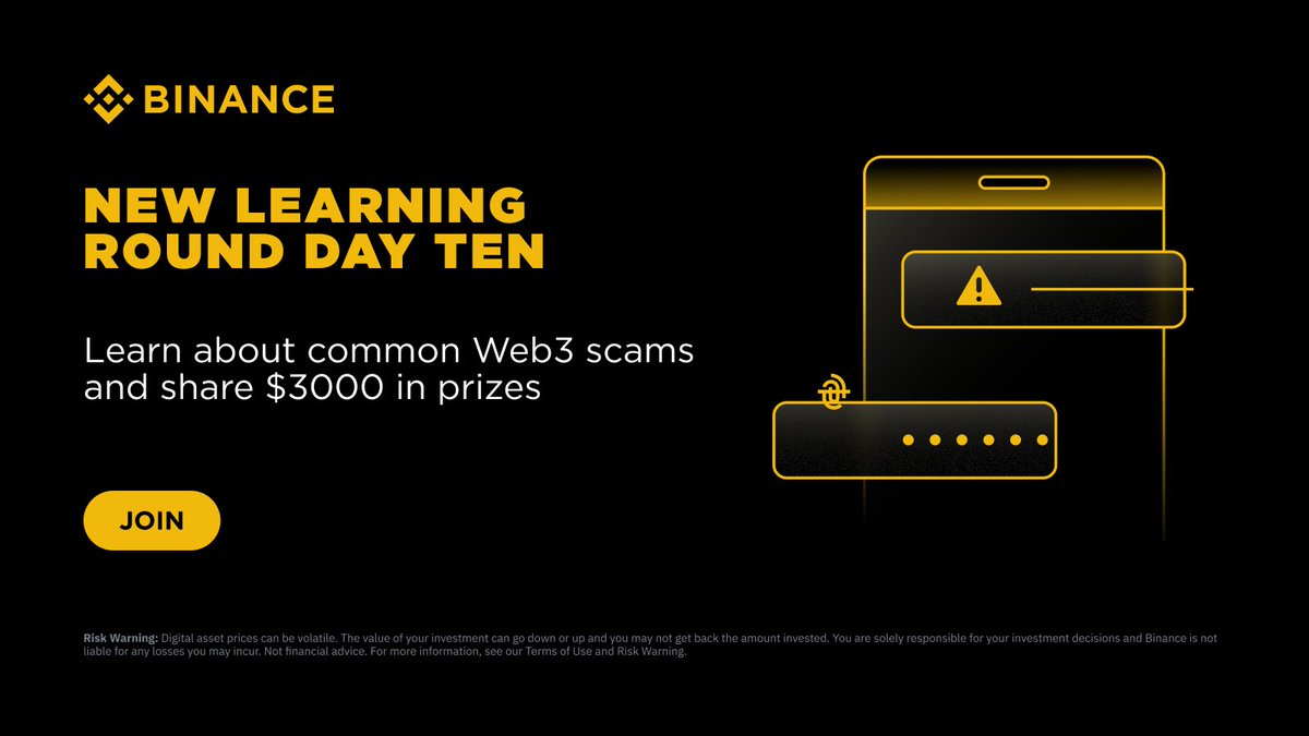 Final Day! We’re giving away $3,000 USDT to the smartest Binancians. 

How to win your share:

See instructions here 👉 binance.com/en/survey/b413…

NB - Answer Day Ten X Quest question in comment section below.

Don't let the scammers (or this prize pool) get away!