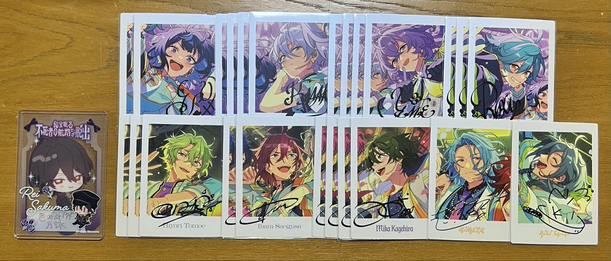 anst174's tweet photo. 【交換】あんスタ ぱしゃっつ 10周年
譲)桃李 弓弦 スバル 千秋 奏汰 忍 マヨイ なずな 創 敬人 紅郎 颯馬 維吹 ☆レオ ☆泉 夏目 斑 エス カンナ ユメ ライカ ☆茨 ☆日和 みか HiMERU ニキ
求)同種零 晃牙 ジュン 薫or 特典チトセ
☆は零orチトセとの交換希望
5/6池袋手渡しor郵送希望
→ https://t.co/NJ0mU7iPOo