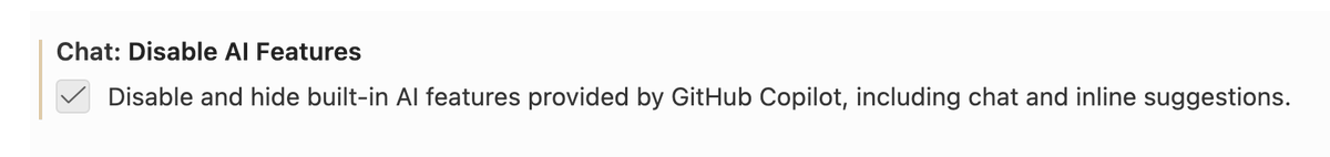 JoelChan86's tweet photo. @pschofie79 This semester in my introductory programming class I learned that you get "ghost" AI suggestions in VSCode by default, even without a copilot subscription OR extension installed! Need to disable this obscure on-by-default feature: https://t.co/FjDr77fBoO