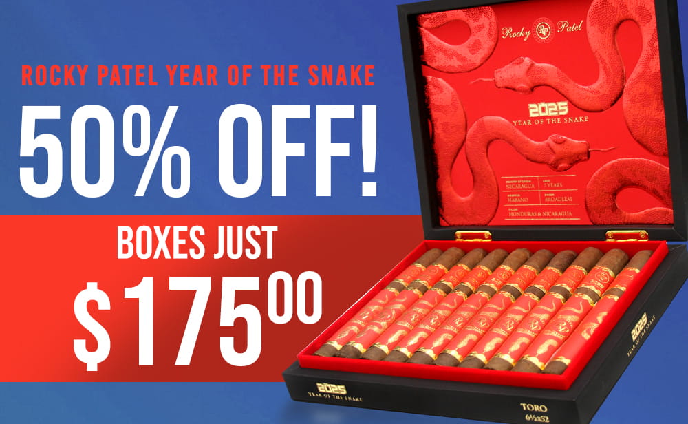 Indulge for Less—Rocky Patel Clearance Sale (Up to 70% Off)

👉 70% OFF Rocky Patel Smoking World Championship Robusto (coronacigar.com/rocky-patel-sm…)

👉 50% OFF Rocky Patel Year of the Snake Toro (coronacigar.com/rocky-patel-ye…)

**Cannot be further discounted. While supplies last**