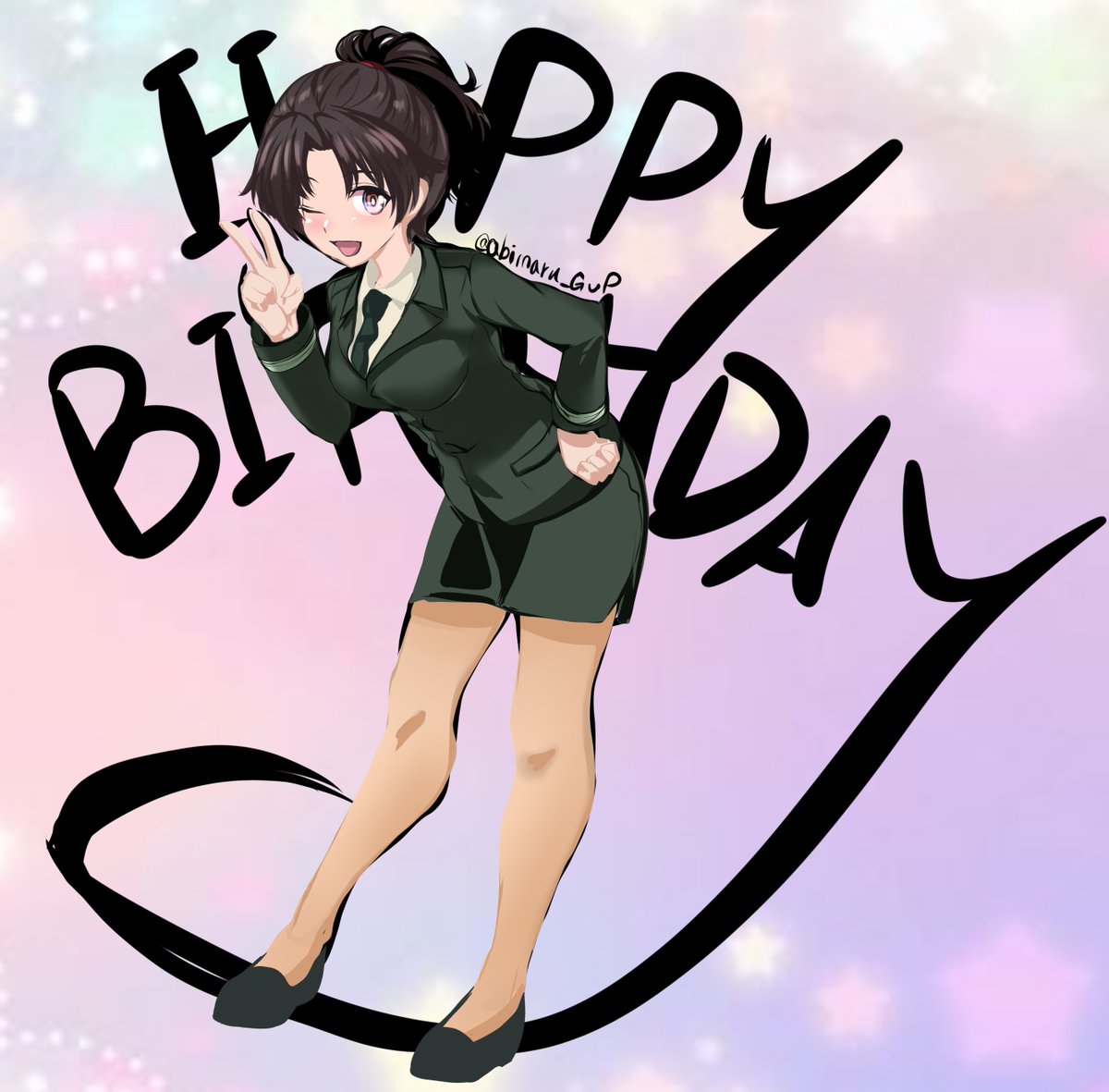 abimaru_GuP's tweet photo. 本日のラクガキは本日お誕生日の蜂谷さん！！です！
ファンサモードの蜂谷さんもまた素敵ですね！
#週末ガルパンお絵描き120分一本勝負 #週末ガルパンお絵描き120分一本勝負20260501 https://t.co/CR4kZsr8Ui