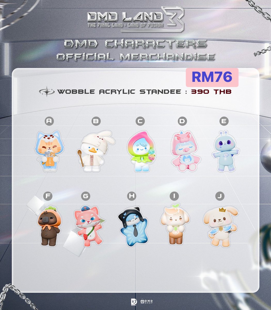 [🇲🇾MY GO]
"DMD LAND 3 : THE FINAL LAND LAND OF FUSION CONCERT" DMD Official Merchandise 

ALL Prices inc EMS and handcarry fees:-

• ALL Prices are in the picture kaa🙏🏻
• ALL Doll keychain is pre-order🙇🏻‍♀️

📍No second payment
📍Just exc local postage 
📍Closed order on 2/5 5pm‼️