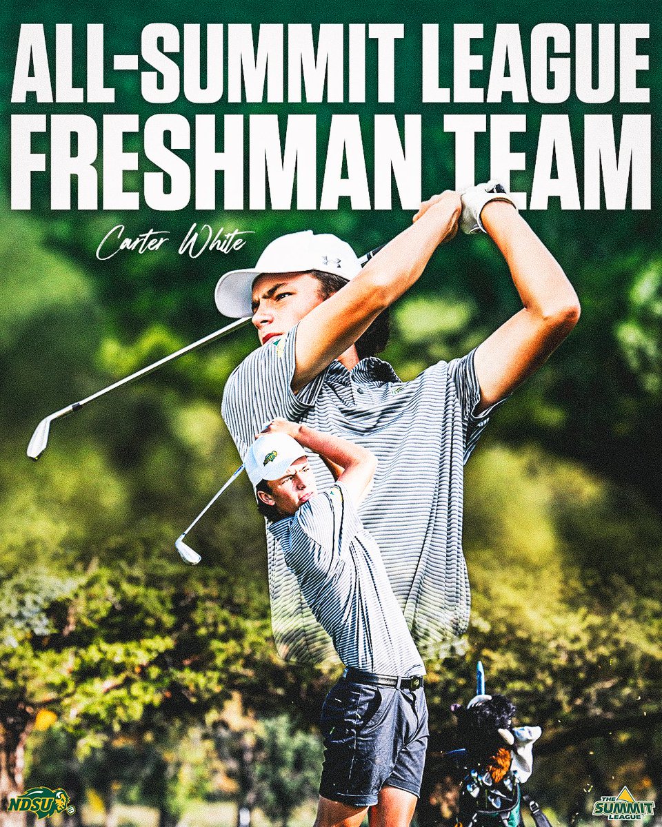 𝐒𝐮𝐦𝐦𝐢𝐭 𝐋𝐞𝐚𝐠𝐮𝐞 𝐀𝐥𝐥-𝐅𝐫𝐞𝐬𝐡𝐦𝐚𝐧 𝐓𝐞𝐚𝐦

Carter White posted some strong numbers to earn All-Freshman Team honors from the Summit League!

➡️ 74.38 Scoring Average
➡️ 2 Top 10 Finishes
➡️ Low Round of 67
➡️ .537 Win Percentage

📰: gobison.info/4uqqLzp