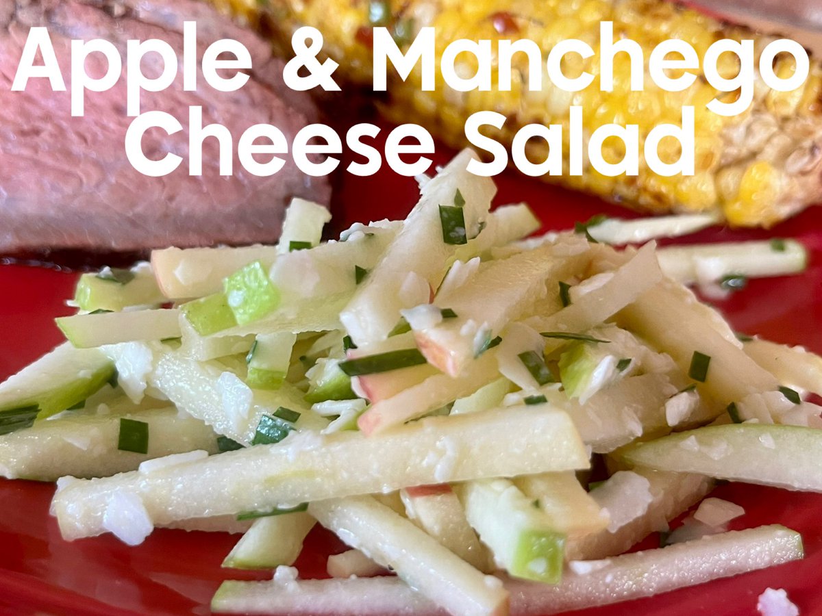 It’s National Salad Day! Let’s celebrate 🥳 with this healthy and refreshing APPLE &amp; MANCHEGO CHEESE SALAD 🍎🧀 - Crisp matchstick slices of fresh apple and soft Manchego cheese pair together for a light and delicious salad that is perfect alongside meal:

thedevilishdish.blogspot.com/2025/08/apple-…