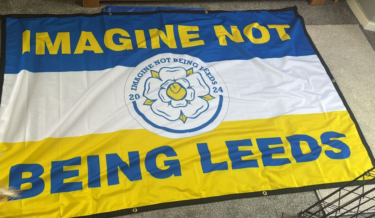 NotLeeds0607's tweet photo. After having it stolen at Wembley. The lads decided to by another flag in time to take to church tonight 💙 Im unfortunately not there tonight but if you see them with this. Have a pic with it and TAG me in it #INBL 
Thanks for all the messages and reposts this week MOT
#lufc https://t.co/O9yvGNxAuX