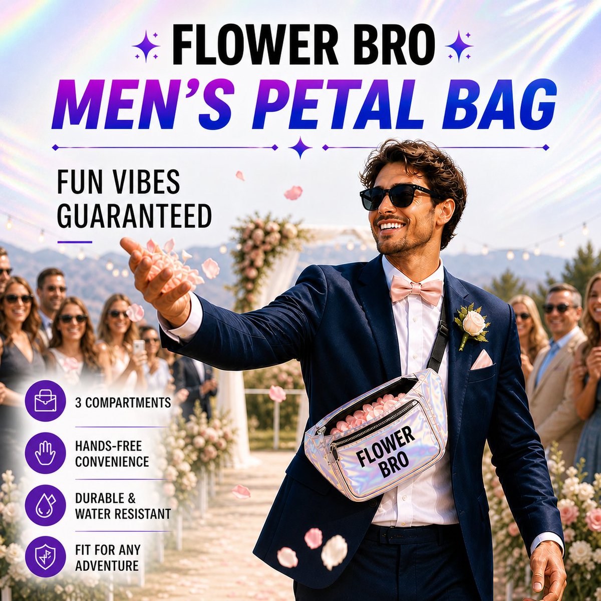 LyteUpClothing's tweet image. Level Up Your Wedding Vibe with the Flower Bro™ Petal Bag 

Shop Here: amazon.com/dp/B0BXMQ3K1S?… 

#FlowerBro
#WeddingIdeas
#WeddingInspo
#GroomsmenStyle
#WeddingAccessories
#ModernWedding
#WeddingTrends
#FannyPackStyle
#EventStyle
#HandsFreeStyle