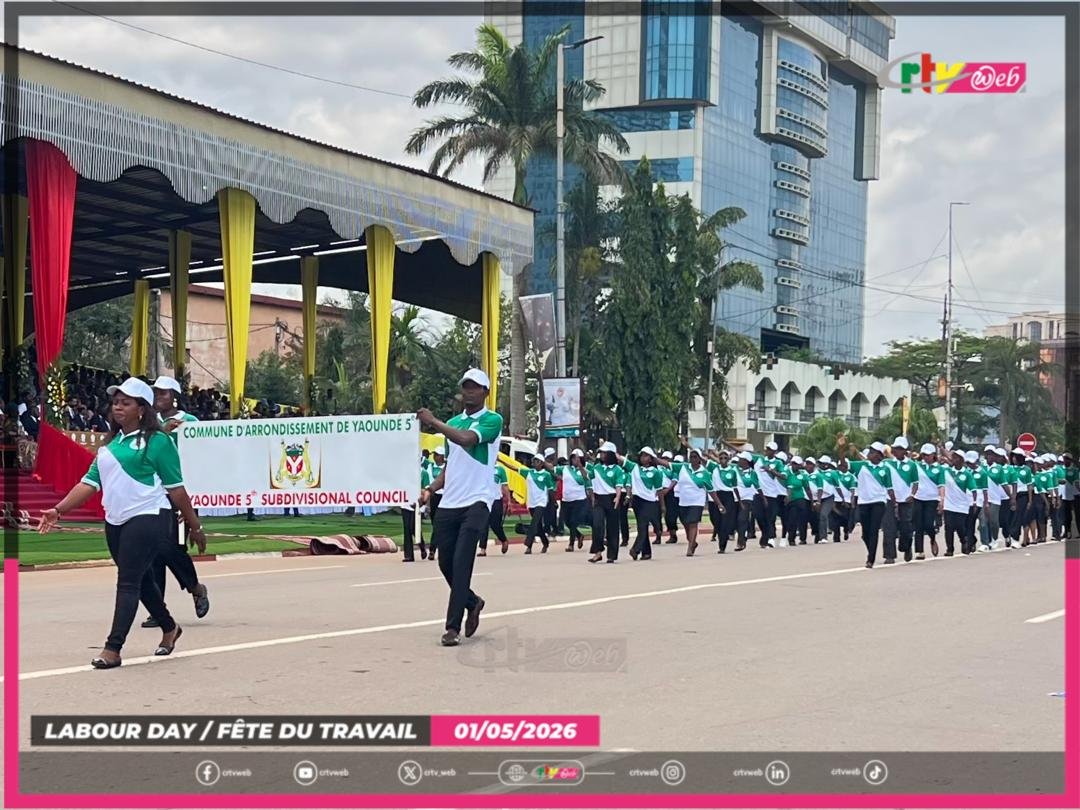 CRTV_web's tweet image. Some council  from the seven sub divisions of #Yaounde turned out for the annual mark past marking the International Labour Day celebrations. 
#Cameroon. 
#JIT2026 
#LabourDay2026
#CRTVWeb