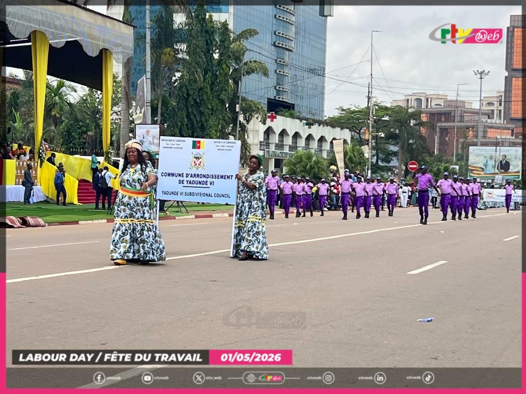 CRTV_web's tweet image. Some council  from the seven sub divisions of #Yaounde turned out for the annual mark past marking the International Labour Day celebrations. 
#Cameroon. 
#JIT2026 
#LabourDay2026
#CRTVWeb