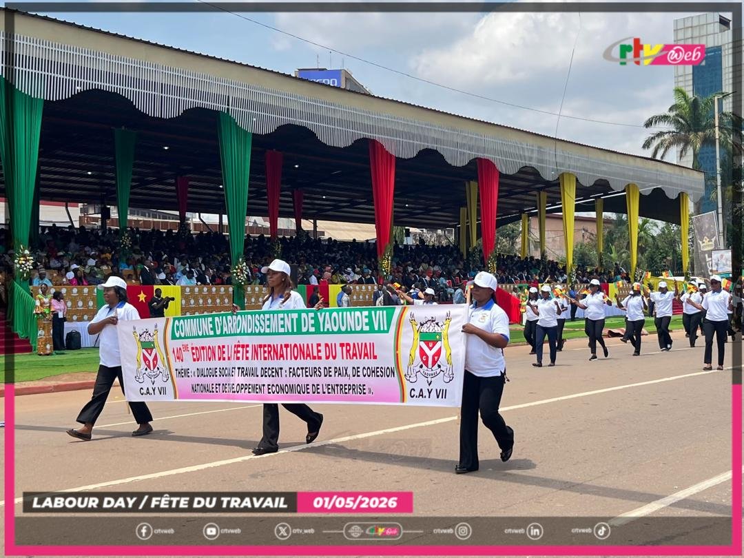 CRTV_web's tweet image. Some council  from the seven sub divisions of #Yaounde turned out for the annual mark past marking the International Labour Day celebrations. 
#Cameroon. 
#JIT2026 
#LabourDay2026
#CRTVWeb