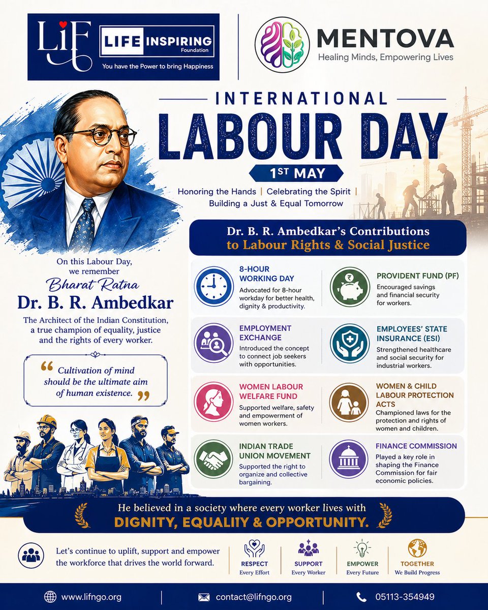 LiF_NGO's tweet photo. Dignity. Equality. Opportunity. — Not a privilege, but a right.

#HppayLabourDay #LiFNGO #lifeinspiringfoundation #Internationallabourday https://t.co/OZ2kb7jdnu