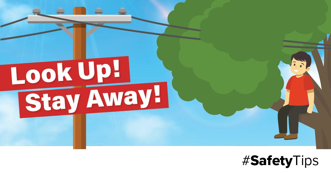 mpsutility's tweet photo. Longer days and warmer weather mean more outdoor fun for kids. Keep tree-climbing and kite-flying adventures safe by teaching kids to look up and stay away from power lines and other overhead dangers! 👀 ⚡️
 #SafetyTips https://t.co/K5bykq01FU