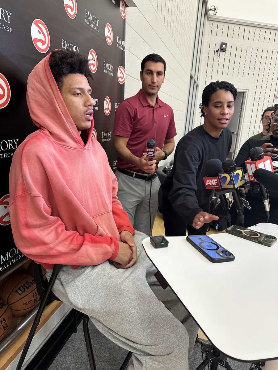 KLChouinard's tweet image. Jalen Johnson: “We're gonna make sure this never happens again, that we never get this type of feeling again. Just a sick feeling to our stomach. It has been tough for sure.
