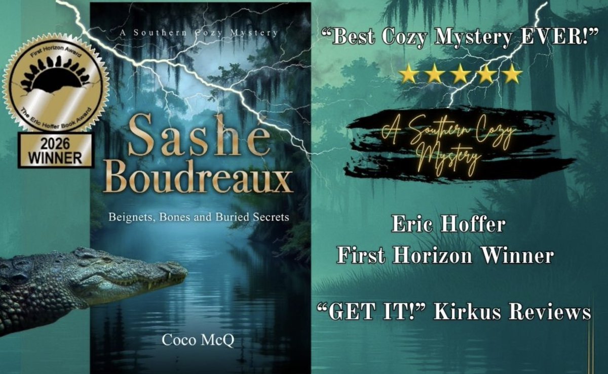 CollettaMac's tweet image. Thrilled to share that my debut novel, Sashé Boudreaux: Beignets, Bones &amp;amp; Buried Secrets, has won the First Horizon Award from the Eric Hoffer Book Award—honoring outstanding debut authors. So grateful and just getting started. #amwriting #indieauthor #debut more in comments