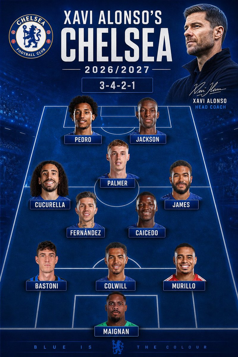 pepcalma's tweet photo. Xavi Alonso's Chelsea – 2026/2027.🥀 https://t.co/zwW4NU8P9u