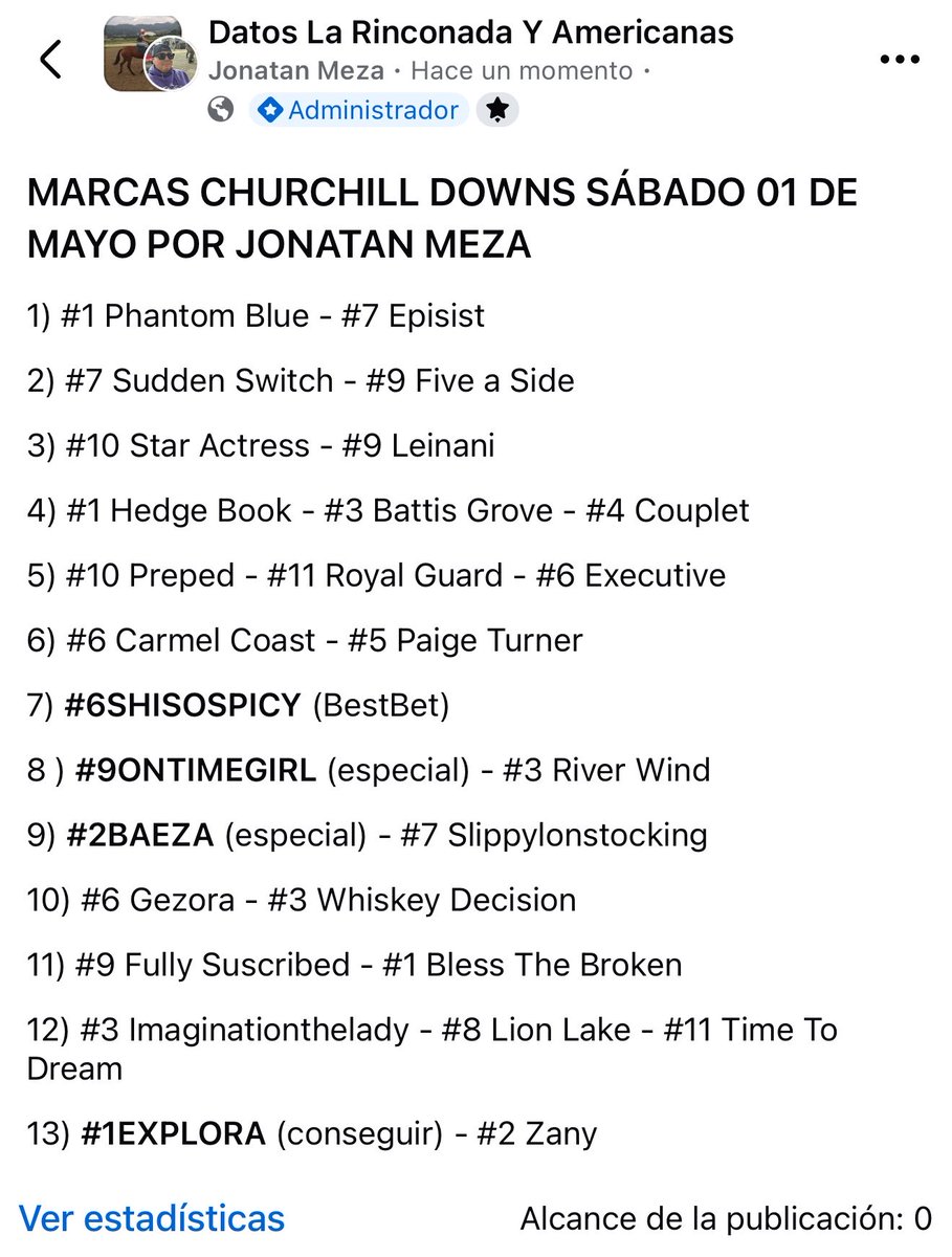 Marcas #ChurchillDowns Viernes 01 de Mayo
