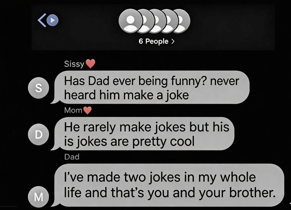 My Dad cooking his kids in the family group chat damn